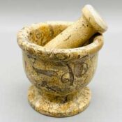 2 1/2" Fossil Coral mortar and pestle set